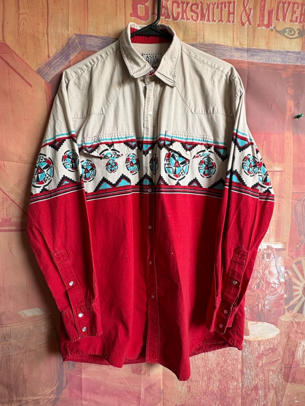 Vintage Ash Creek Trading Southwestern Pearl Snap Shirt